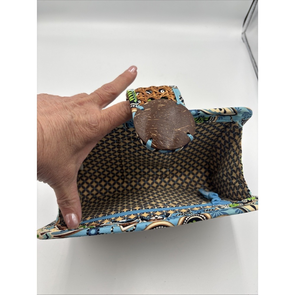 NEW VERA BRADLEY CLUTCH BAG TIKI BALI BLUE 9X9X3 $58 RETAIL SALE - Picture 4 of 5